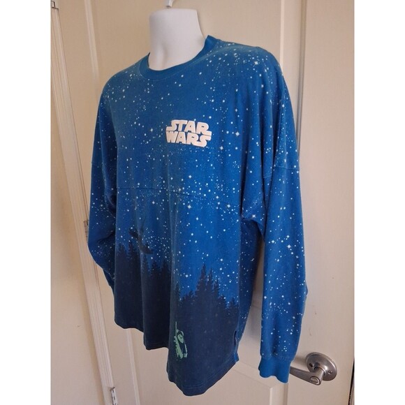 Star Wars Endor Spirit Jersey Blue Long Sleeve Disney Shirt Size M - Picture 2 of 6